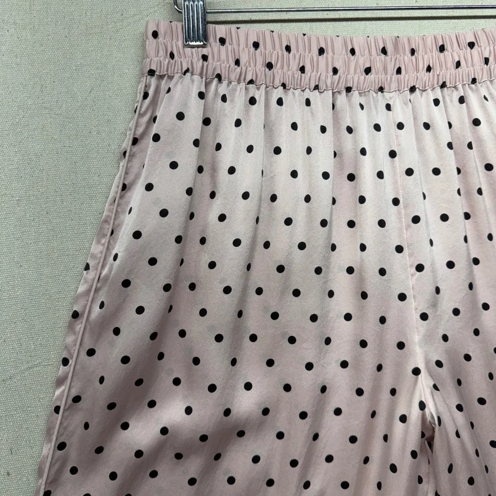 Victoria's Secret Pink Polka Dot 100% Mulberry Silk Pajama Set Top Pants M - Picture 15 of 16